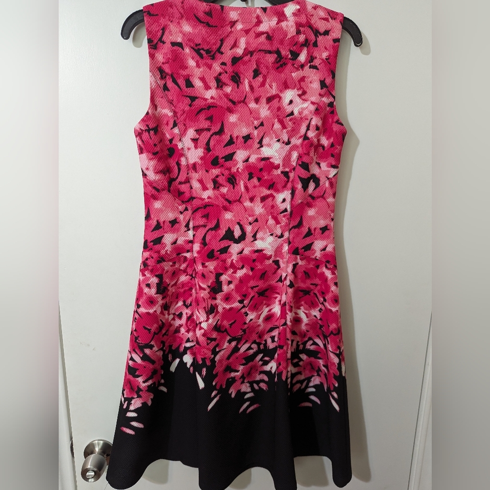 Pink and black flora Peter Nygard dress size 8 - Picture 2 of 6